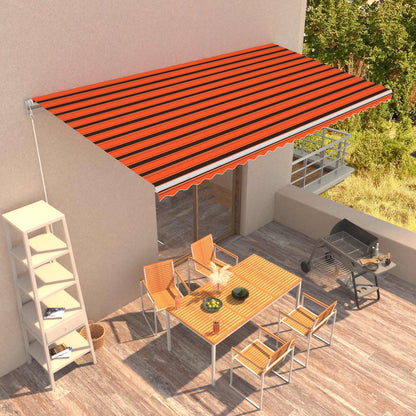Retractable Awning | Orange and Brown