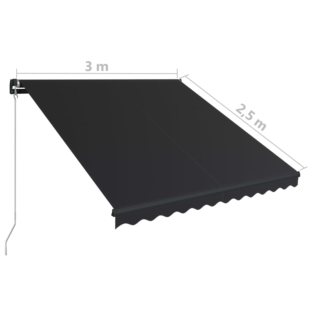 Manual Retractable Awning 300x250 cm Anthracite