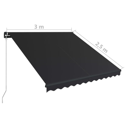 Manual Retractable Awning 300x250 cm Anthracite