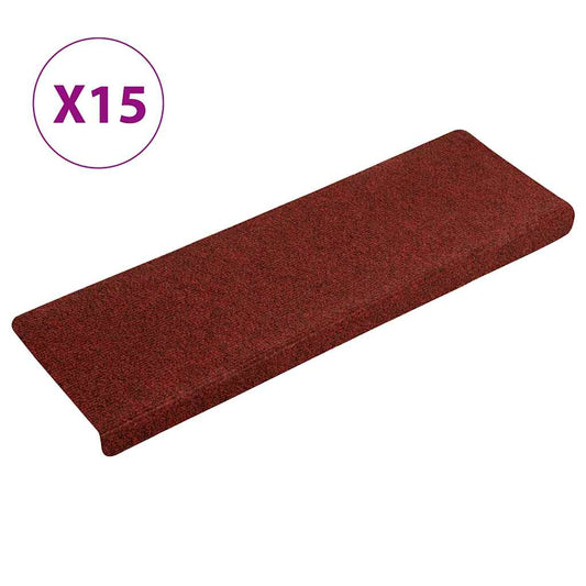 Carpet Stair Tread | Set of 15 | Red | 100% Polypropylene