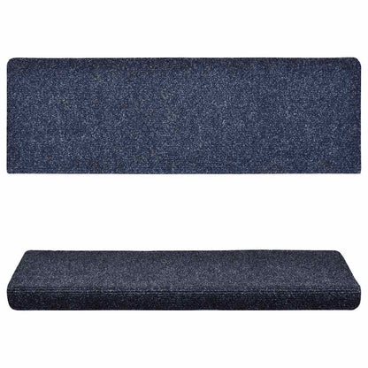 Stair Mats Self-adhesive 15 pcs 65x21x4 cm Blue Rectangular Edge