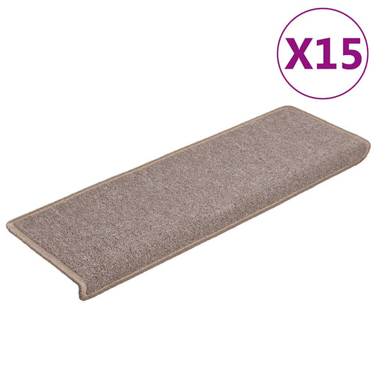 Carpet Stair Tread | Set of 15 | Light brown