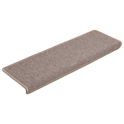 Stair Mats 15 pcs 65x21x4 cm Light Brown Rectangular Edge