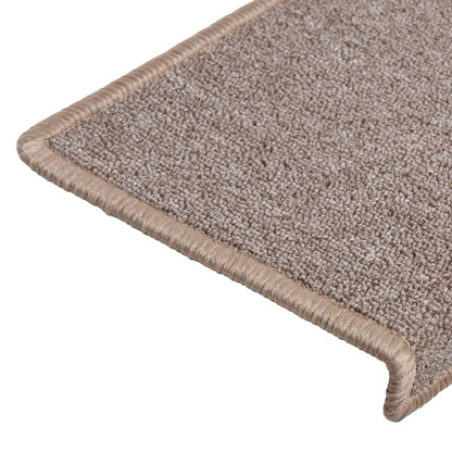 Stair Mats 15 pcs 65x21x4 cm Light Brown Rectangular Edge