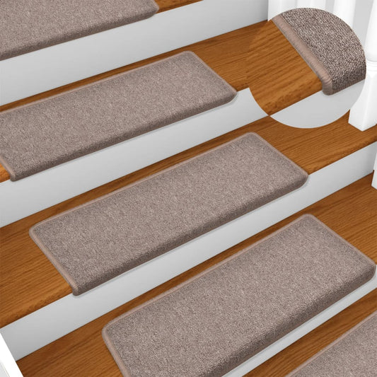 Carpet Stair Tread | Set of 15 | Light brown