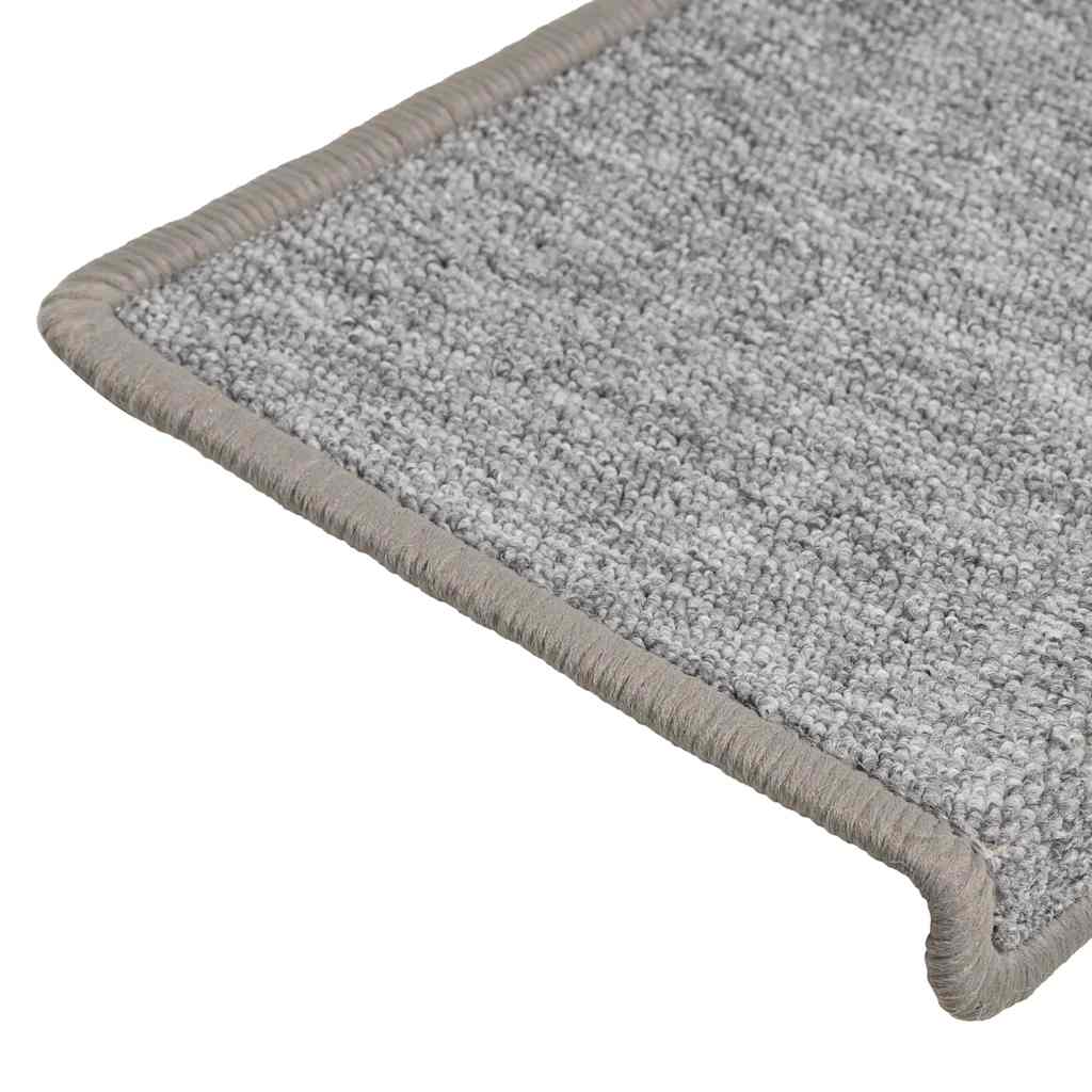 Stair Mats 15 pcs 65x21x4 cm Light Grey Rectangular Edge