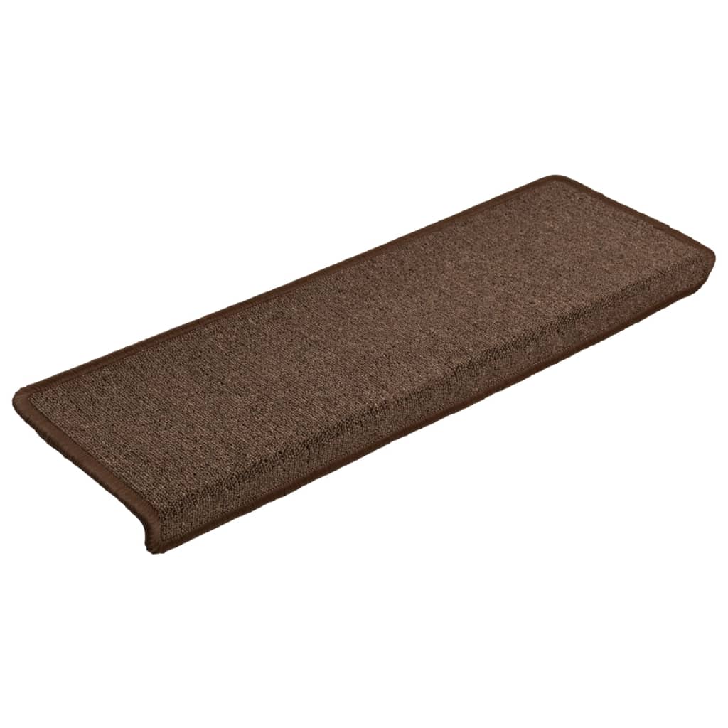 Stair Mats 15 pcs 65x21x4 cm Brown Rectangular Edge