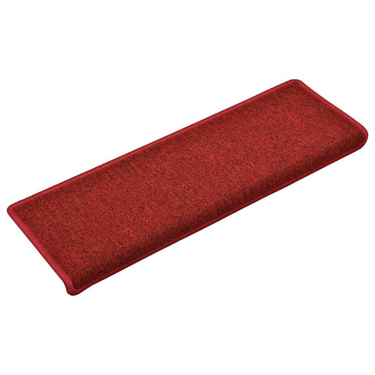 Stair Mats 15 pcs 65x21x4 cm Red Rectangular Edge