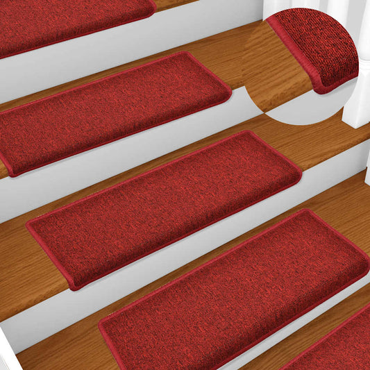 Stair Mats 15 pcs 65x21x4 cm Red Rectangular Edge