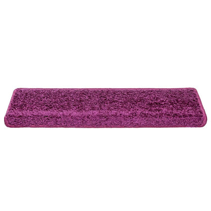 Stair Mats 15 pcs 65x21x4 cm Violet Rectangular Edge