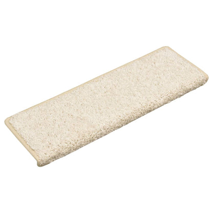 Stair Mats 15 pcs 65x21x4 cm White Rectangular Edge