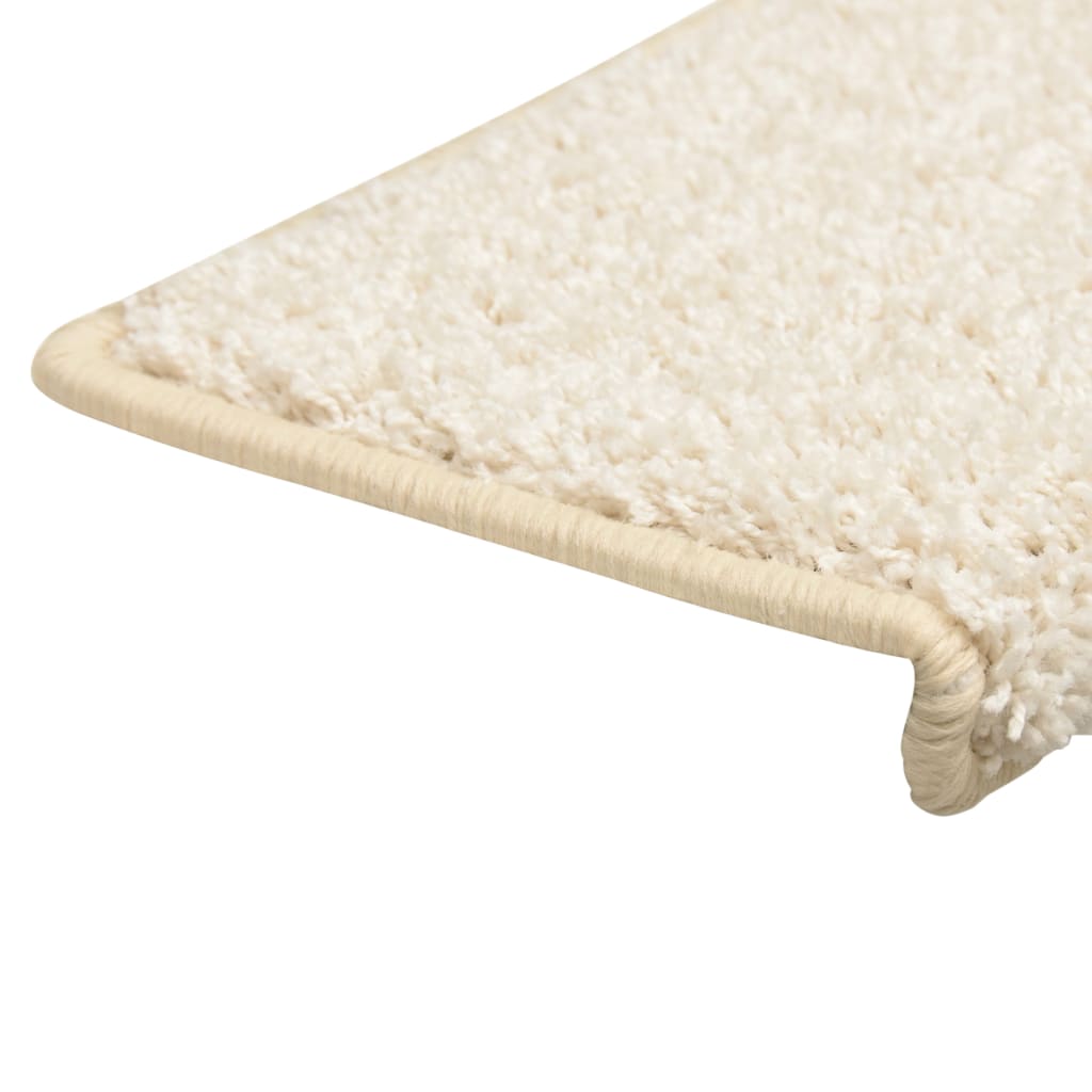 Stair Mats 15 pcs 65x21x4 cm White Rectangular Edge