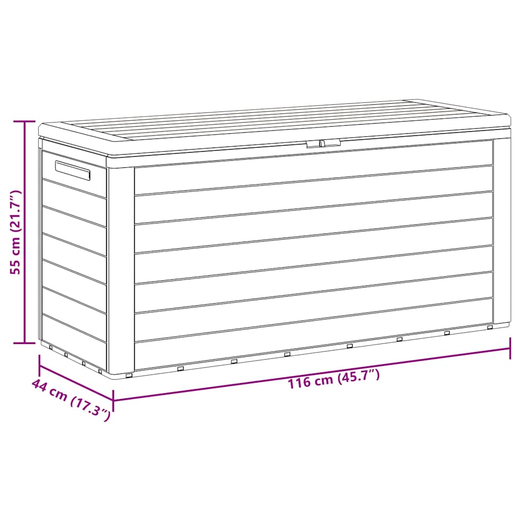 Storage Box Brown Polypropylene 45.7x17.3x21.7 in Storage Box