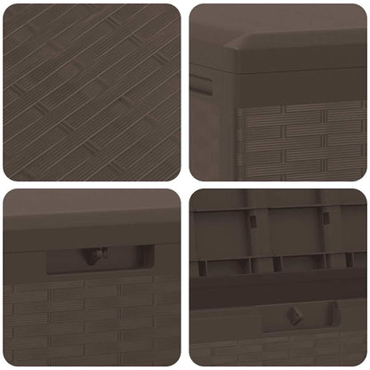 vidaXL Storage Box Brown Polypropylene Medium Garden Storage Box