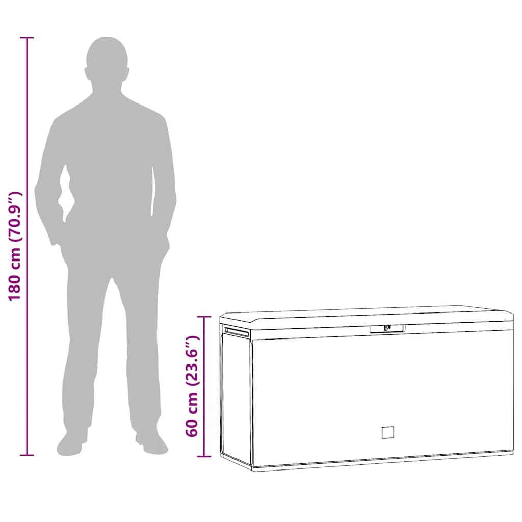 vidaXL Storage Box Brown Polypropylene Medium Garden Storage Box