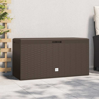 vidaXL Storage Box Brown Polypropylene Medium Garden Storage Box
