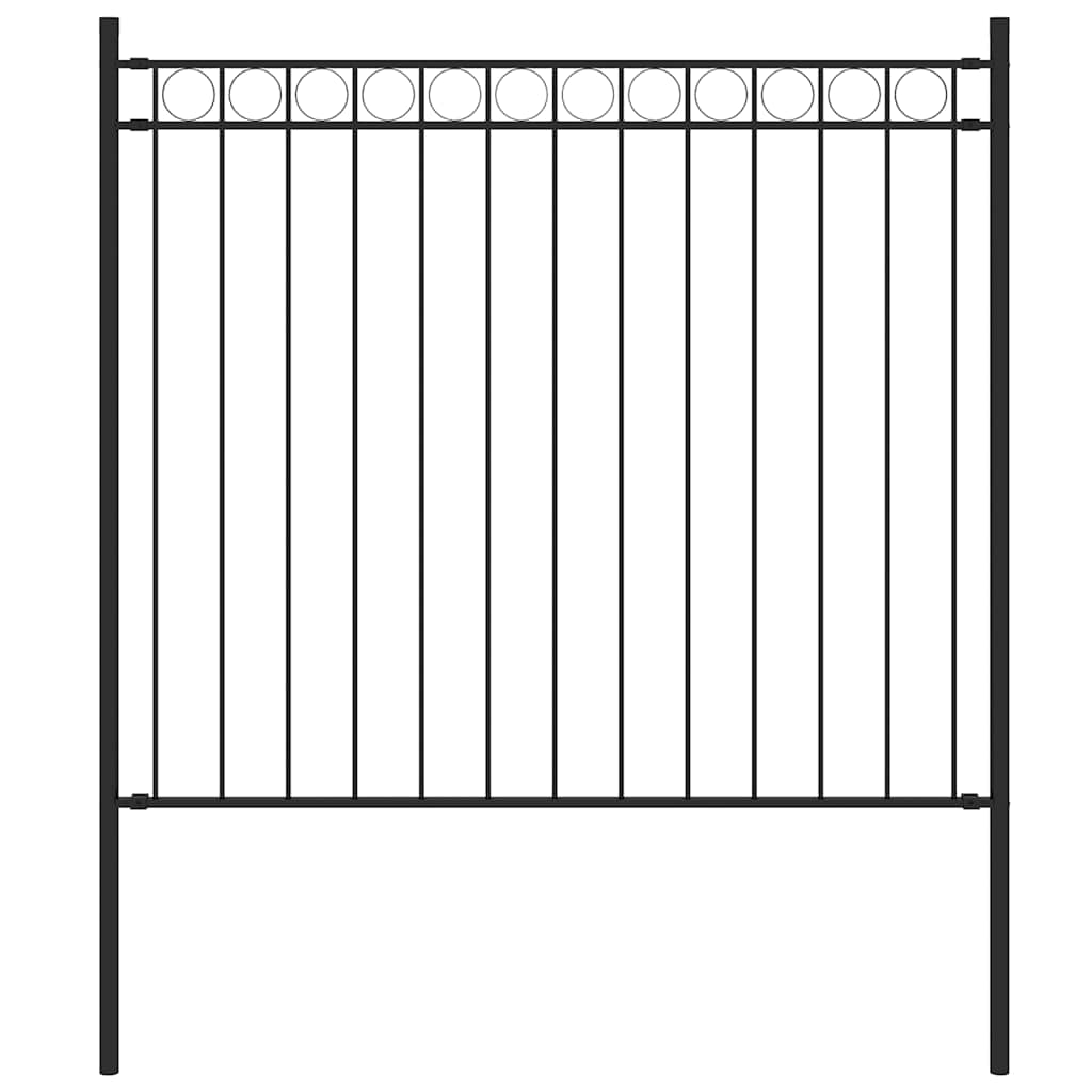 Garden Fence ASSEN Steel 1.7x0.8 m Black