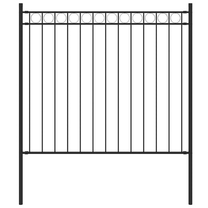 Garden Fence ASSEN Steel 1.7x0.8 m Black
