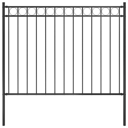 Garden Fence ASSEN Steel 1.7x1 m Black