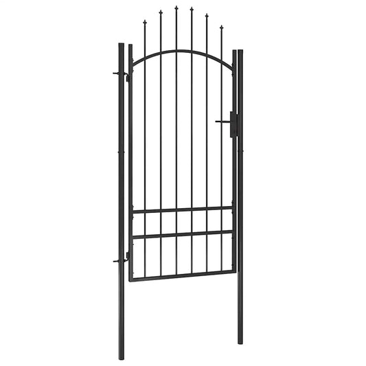 146321 vidaXL Garden Gate "Woerden" Steel 1x2 m Black