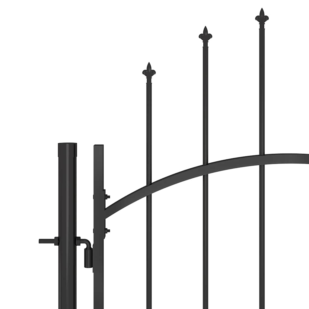 146321 vidaXL Garden Gate "Woerden" Steel 1x2 m Black