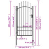Garden Gate Steel 39.4"x98.4" Black