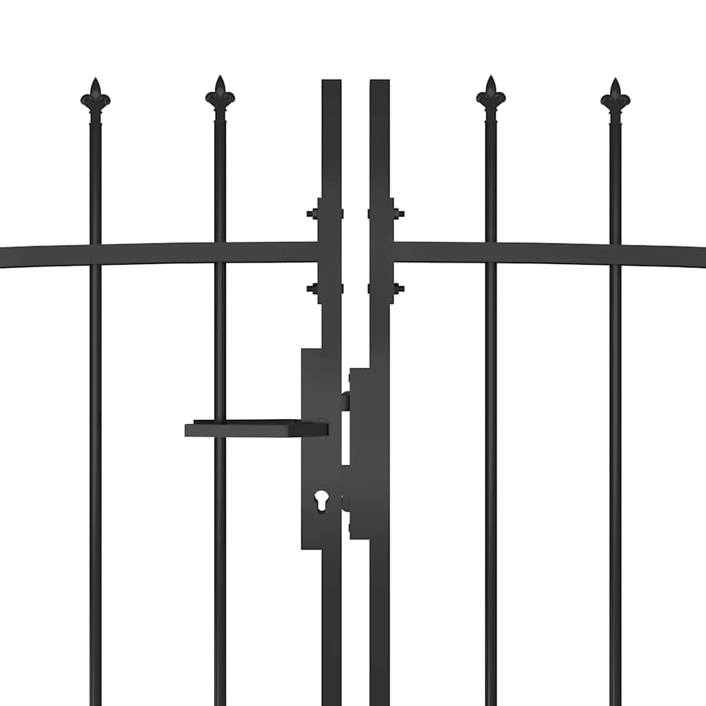 Garden Fence Gate Woerden with Spear Top 5x1 m Black