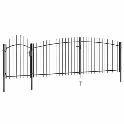 Garden Fence Gate Woerden with Spear Top 5x1.5 m Black