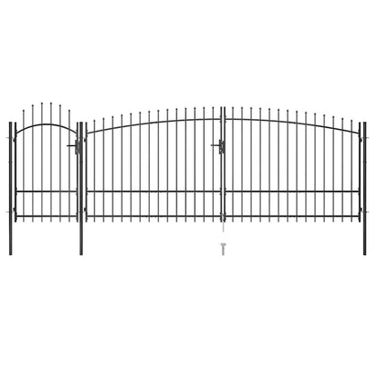 Garden Fence Gate Woerden with Spear Top 5x1.75 m Black