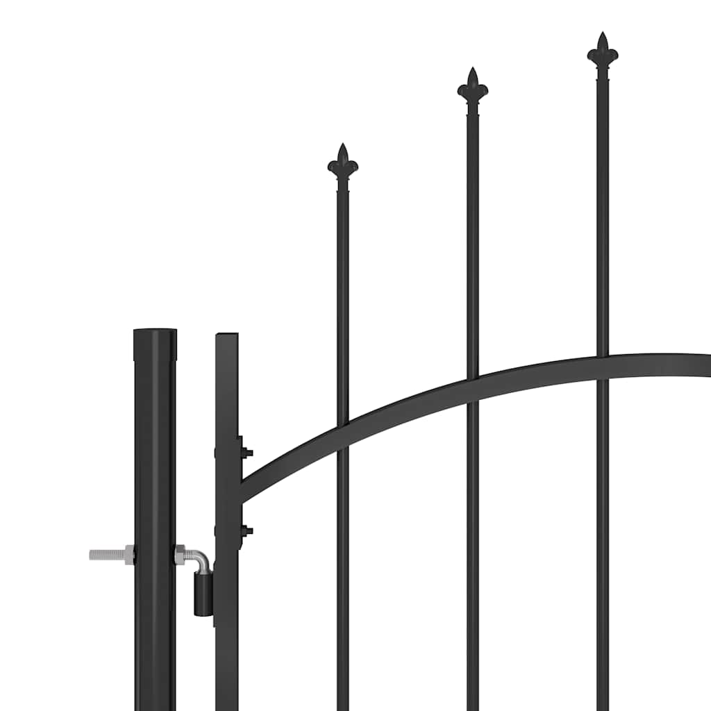 Garden Fence Gate Woerden with Spear Top 5x1.75 m Black