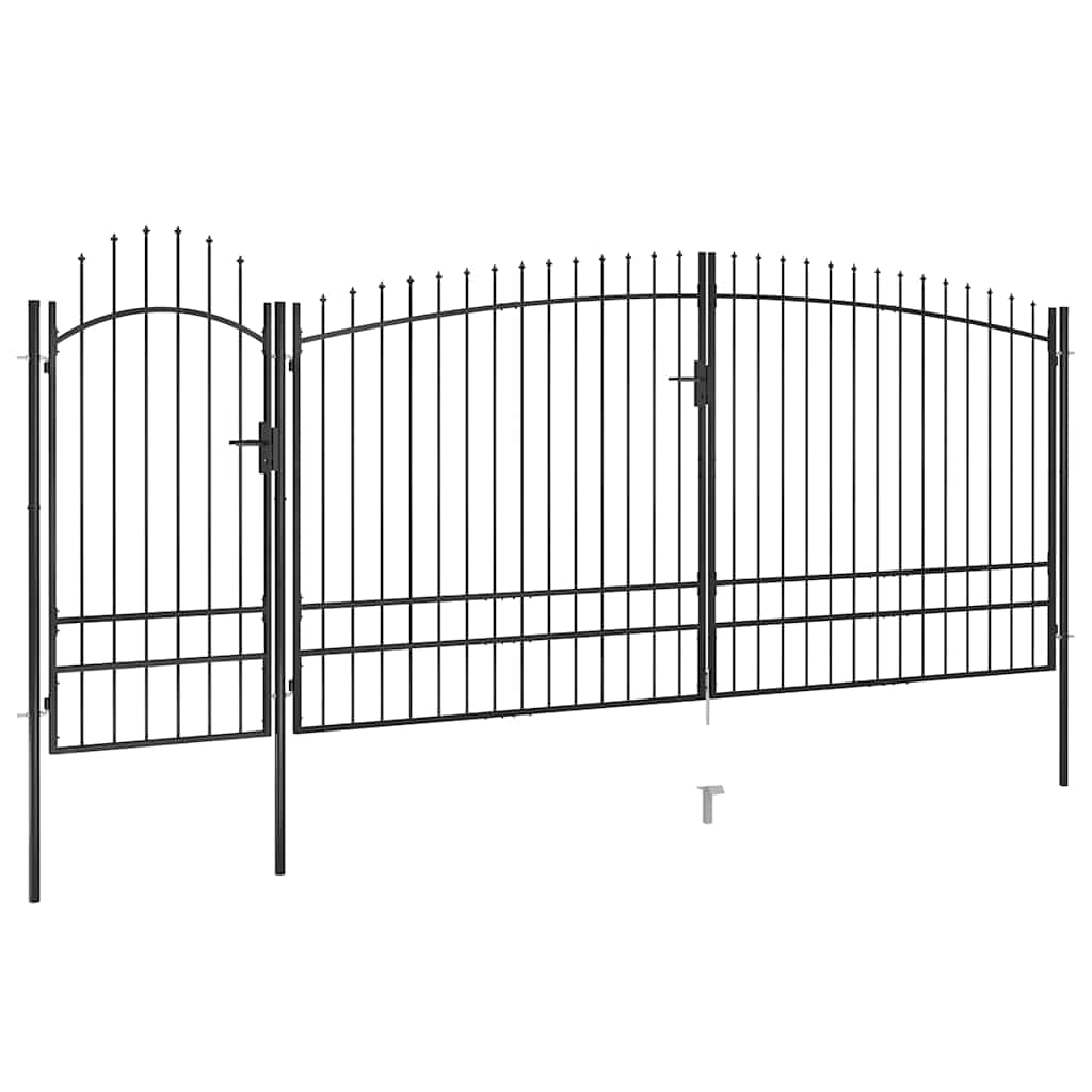 Garden Fence Gate Woerden with Spear Top 5x1.95 m Black