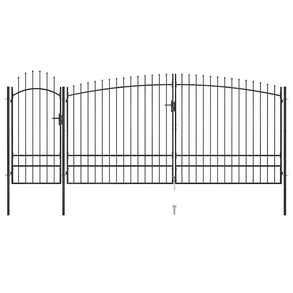 Garden Fence Gate Woerden with Spear Top 5x1.95 m Black
