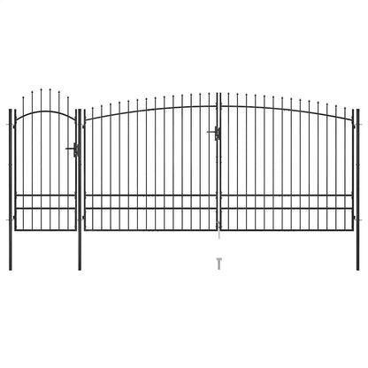 Garden Fence Gate Woerden with Spear Top 5x1.95 m Black