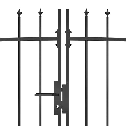 Garden Fence Gate Woerden with Spear Top 5x1.95 m Black
