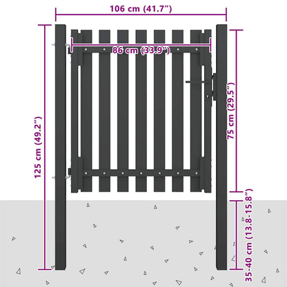 Garden Fence Gate Steel 100x75 cm Anthracite