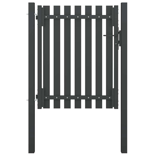 Garden Fence Gate Steel 100x100 cm Anthracite