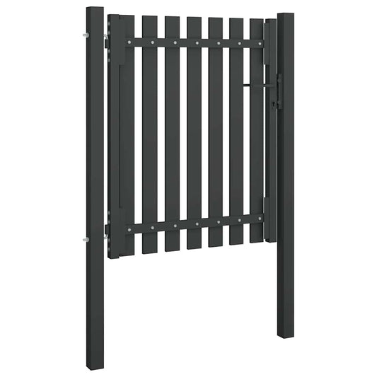 Garden Fence Gate Steel 100x100 cm Anthracite