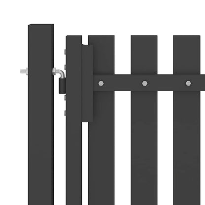 Garden Fence Gate Steel 400x75 cm Anthracite