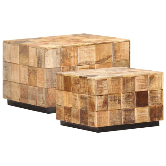 Coffee Table | Brown | Solid mango wood | Small | Stackable