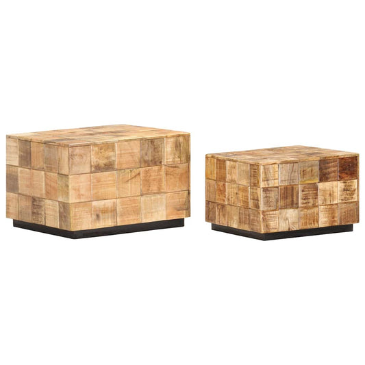 Coffee Table | Brown | Solid mango wood | Small | Stackable