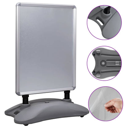 51204 vidaXL A1 Waterbase Poster Stand Grey Aluminium Alloy