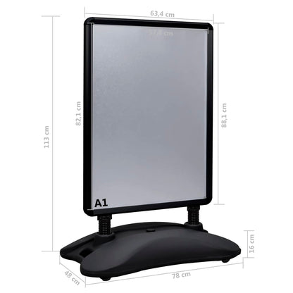 A1 Waterbase Poster Stand Black Aluminium Alloy