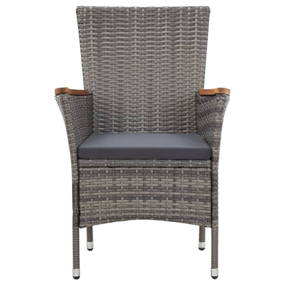 46083 vidaXL 9 Piece Garden Dining Set with Cushions Poly Rattan Grey