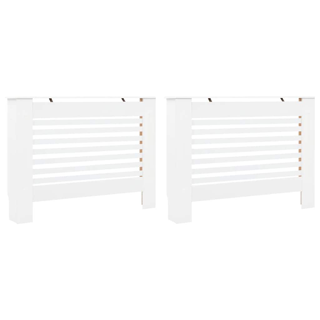 Radiator Covers 2 pcs White 112x19x81.5 cm MDF