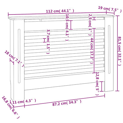 Radiator Covers 2 pcs White 112x19x81.5 cm MDF