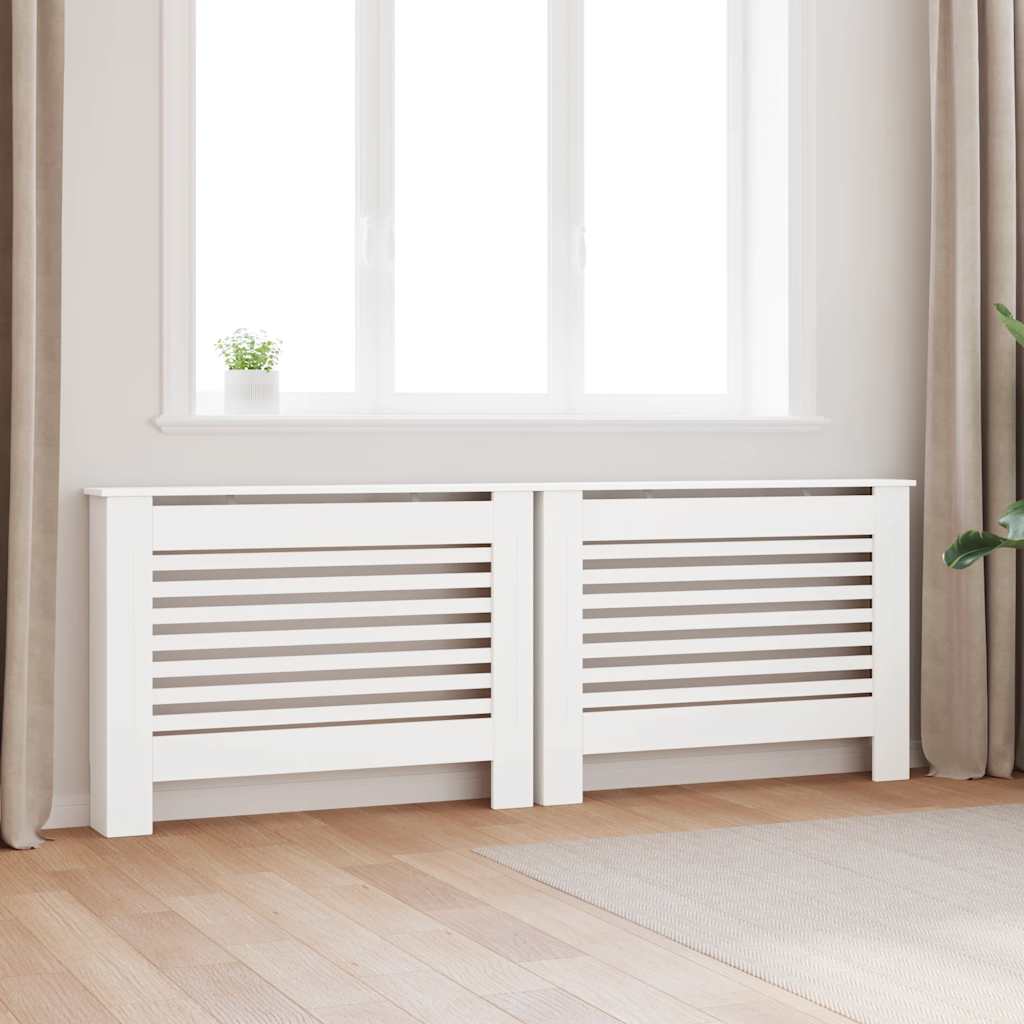 Radiator Covers 2 pcs White 112x19x81.5 cm MDF