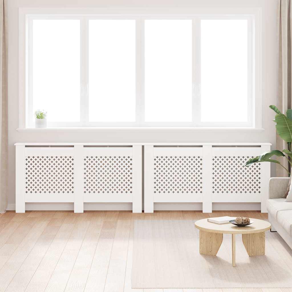 Radiator Covers 2 pcs White 152x19x81.5 cm MDF