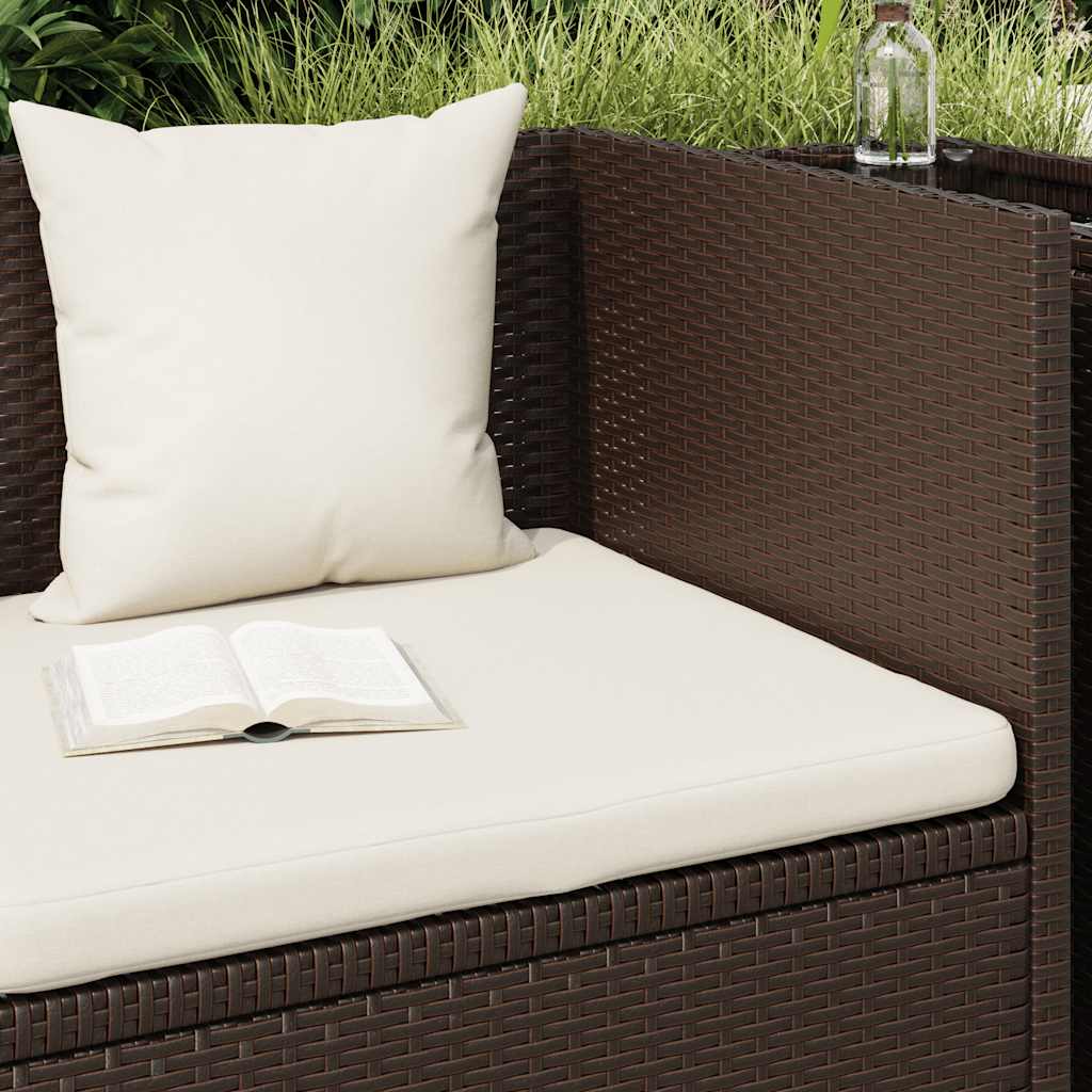 Patio Bed with Cushion & Pillows Poly Rattan Brown
