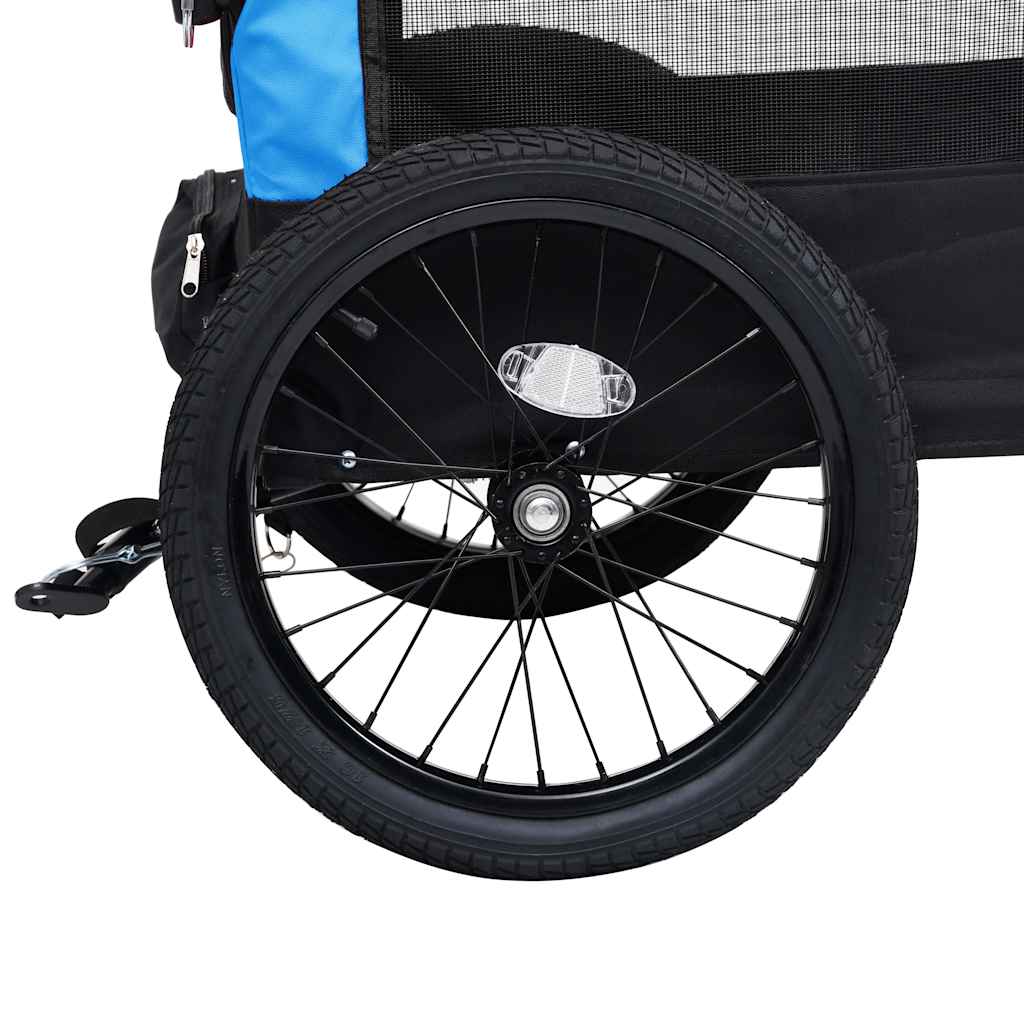 2-in-1 Pet Bike Trailer & Jogging Stroller Blue and Black