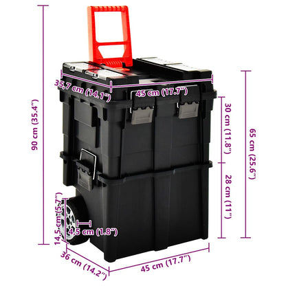146271 vidaXL Tool Organiser Trolley with Handle 45x36x90 cm